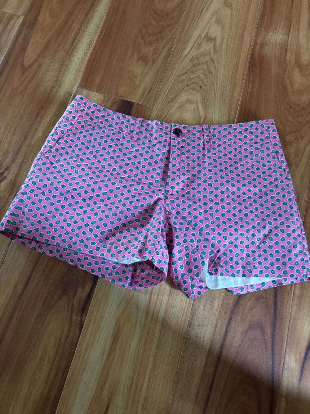 Ralph Lauren Pink Shorts with Green Dot Print
